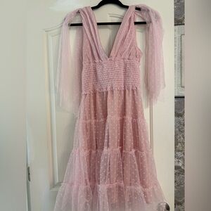 Pink small dress with lace